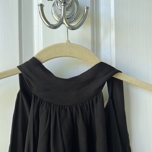 Haute hippie silk tie neck top with laced sides - Picture 3 of 5